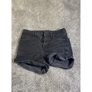 Old Navy OG Straight Denim Shorts Womens 4 High Rise Washed Black Cuffed Jean